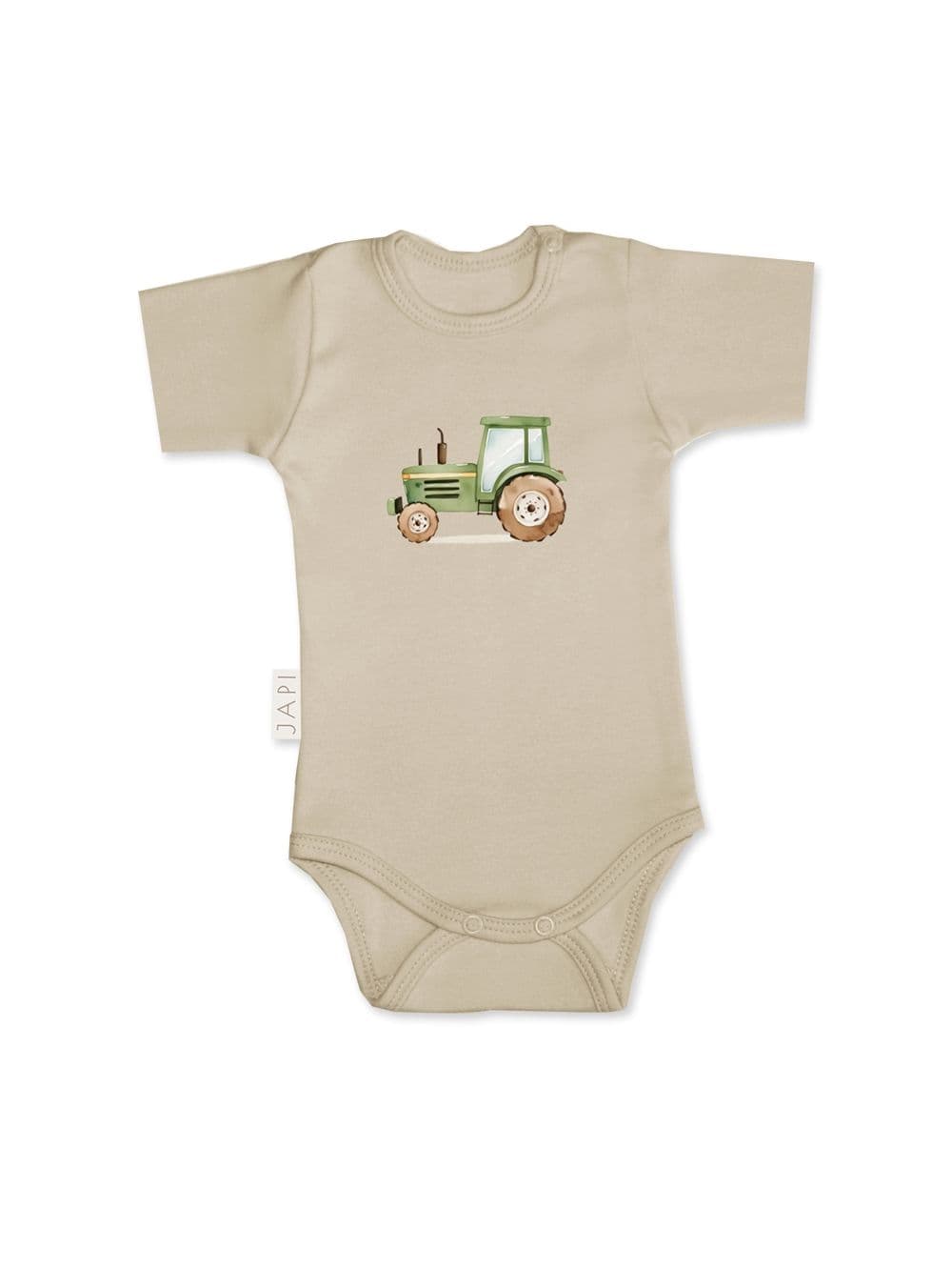 Dětské body TRACTOR s krátkým rukávem, natural béžová