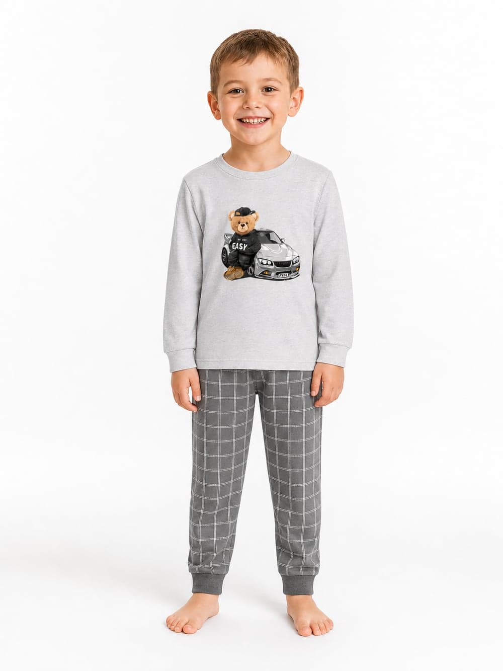 Chlapecké pyžamo TEDDY RACER, na postavě zepředu