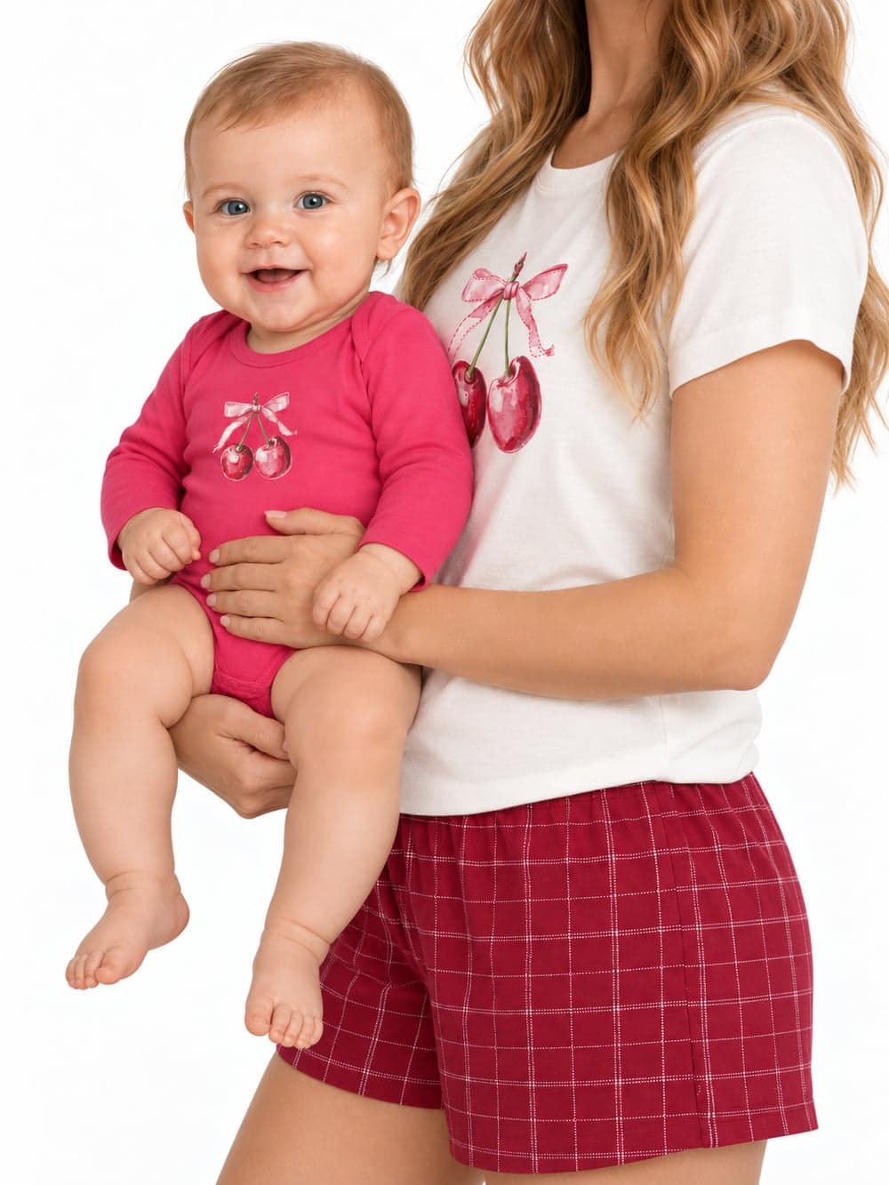 Dívčí body SWEET CHERRY s dlouhým rukávem, cyklámenová, na postavě z boku