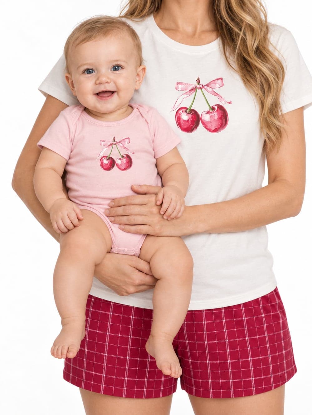 Dívčí body SWEET CHERRY s krátkým rukávem, růžová, na postavě zepředu