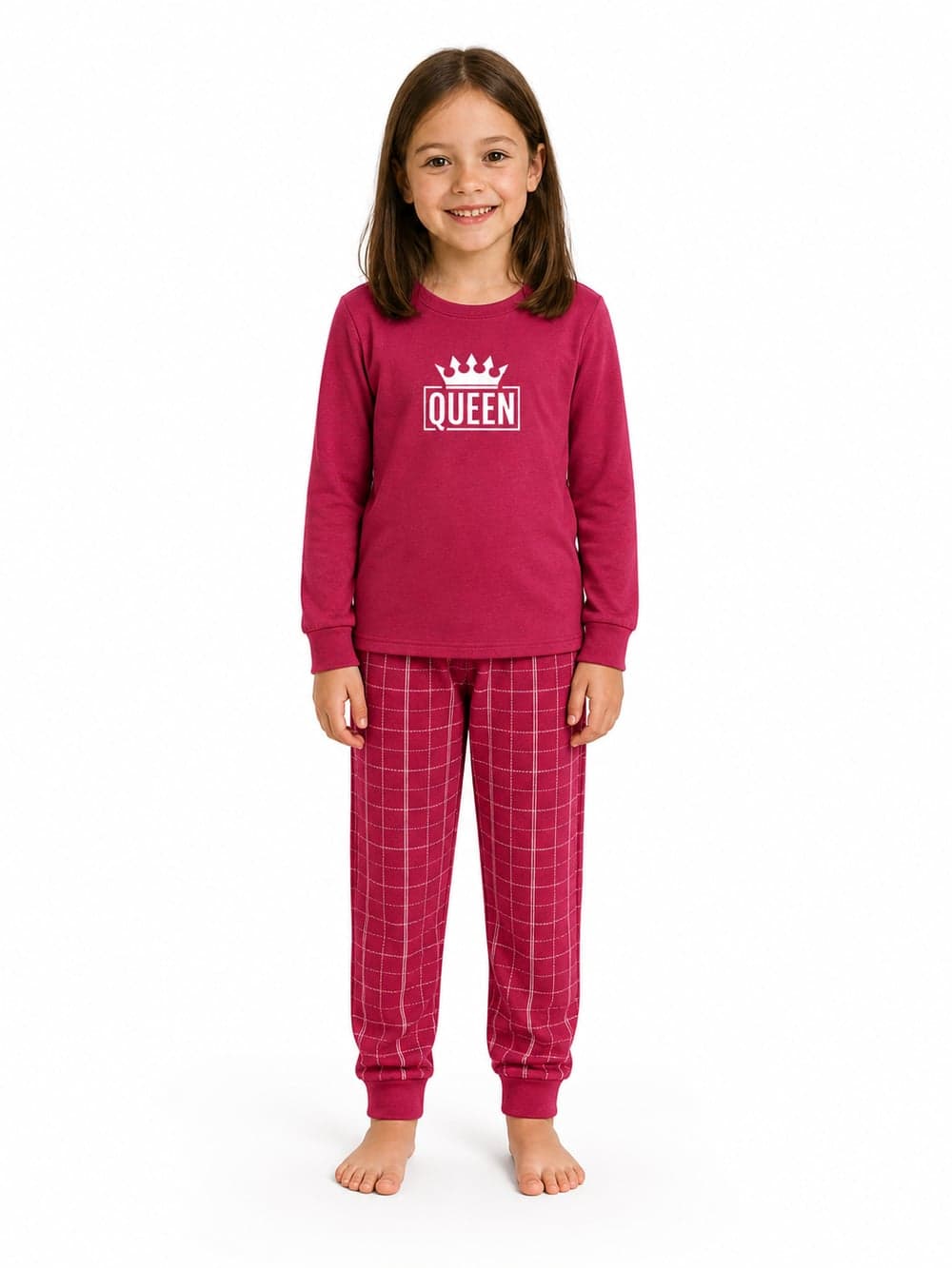 Dívčí pyžamo KING and QUEEN, na postavě zepředu