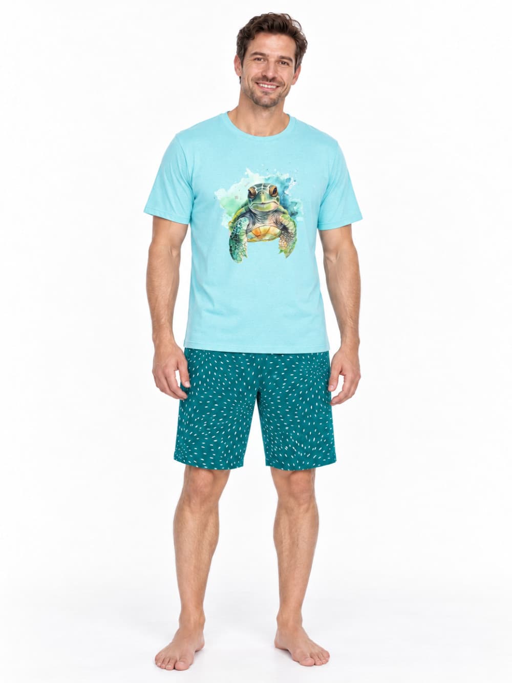 Pánské pyžamo TURTLE, na postavě zepředu