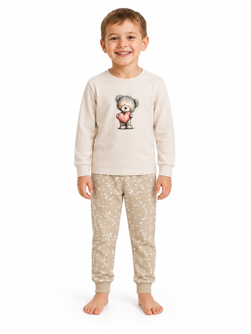 Dětské pyžamo LOVELY TEDDY, na postavě zepředu (chlapec)